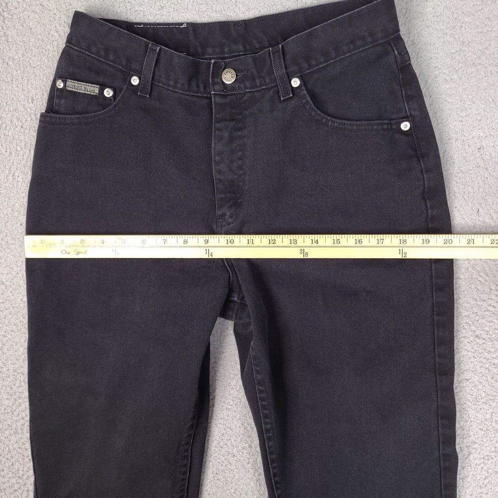 Vintage Lee Riveted Jeans Womens 10 P Black Mom Denim Made In USA - Picture 8 of 16